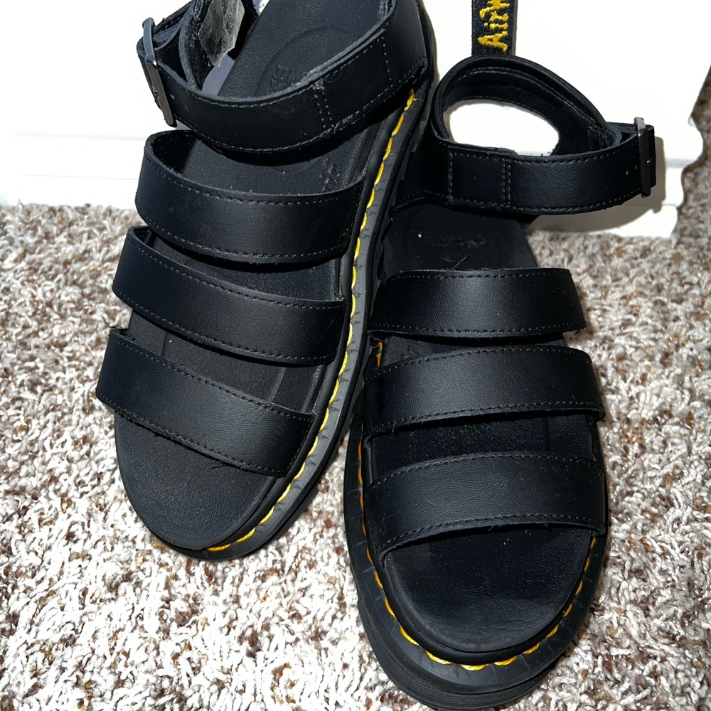 Doc. Martins Blaire hydro leather strap sandals.